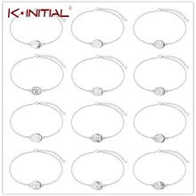 Браслет Kinitial из стерлингового серебра 925 пробы со знаком звезды, браслеты с Созвездие зодиака, 12 браслет созвездие, ювелирные изделия