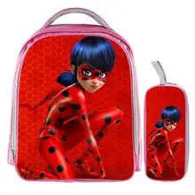 13 Inch Miraculous Ladybug Marinette Cat Noir Backpack Kids School Bags for Boys Baby Kindergarten Child Bags Pencil Bag Sets 13 Inch Miraculous Ladybug Marinette Cat Noir Backpack Kids School Bags for Boys Baby Kindergarten Child Bags Pencil Bag Sets
