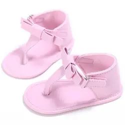 Летние детские сандалии; обувь принцессы из искусственной кожи с бантом для девочек; sandalias bebe sandalia de bebe