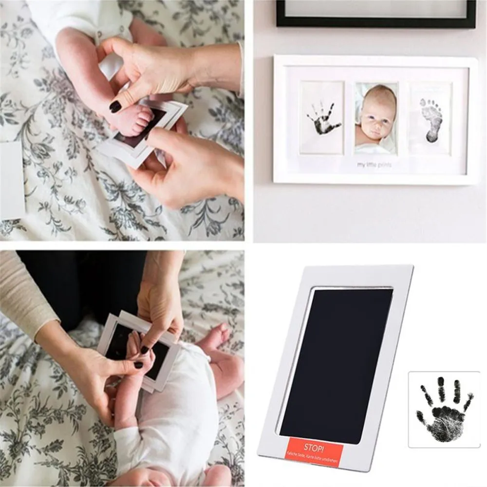 Taoqueen Baby Handprint Footprint фоторамка комплект с включенной чистой сенсорной чернильной подушечкой ручные и отпечаток ноги производители Детские сувениры