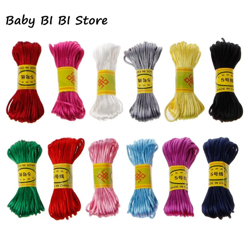 

10m Soft Satin Nylon Cord Solid Rope For Making Cotton Cord For Baby 2.5mm DIY Necklace Pendant Pacifiers Leashes and Cases