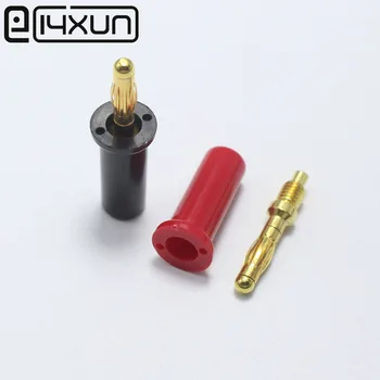 

EClyxun 50pcs 4mm Banana Plug Pure Copper One Banana Pin Cable Wire 10A Banana Connector Jack