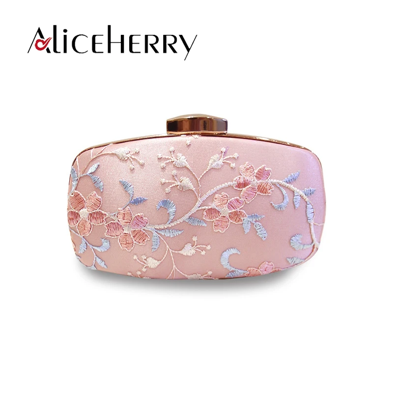 

Luxury Handbags Women Bags Designer Evening Bags Female Embroider Flowers Chain Purses Wedding Praty Silk Clutch Box Bag