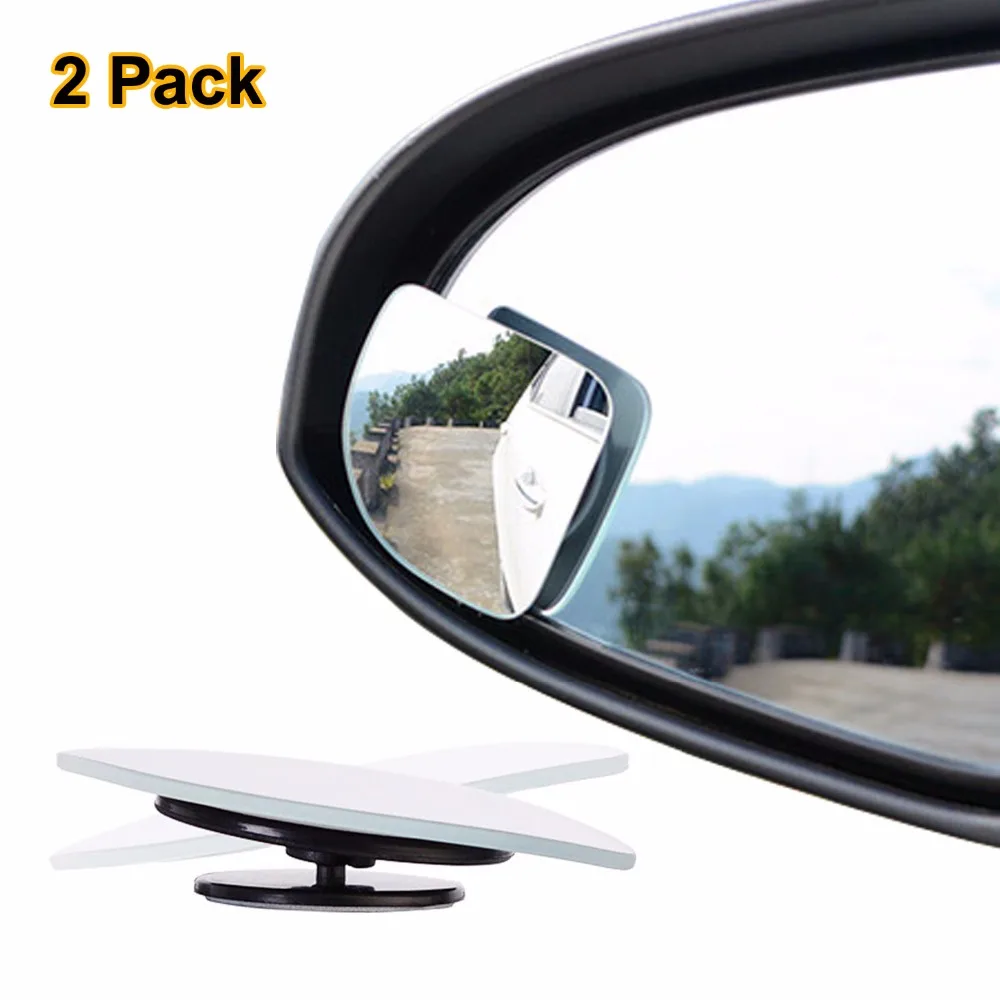 2pc Adjustabe frameless HD Glass Car Blind Spot Mirror for parking Auxiliary Rear view mirror Fan