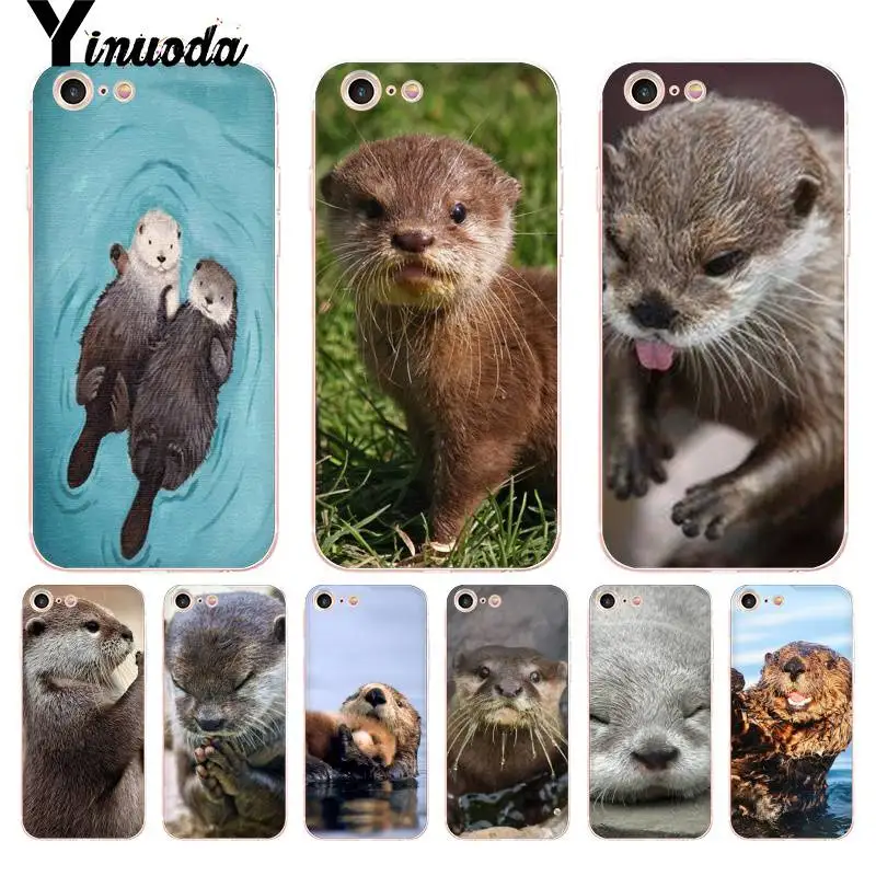 

Yinuoda For iphone 7 6 X Case Romantic Otters Holding Hands Cute Otters Painted Phone Case for iPhone 8 7 6 6S Plus X 5 5S SE 5C