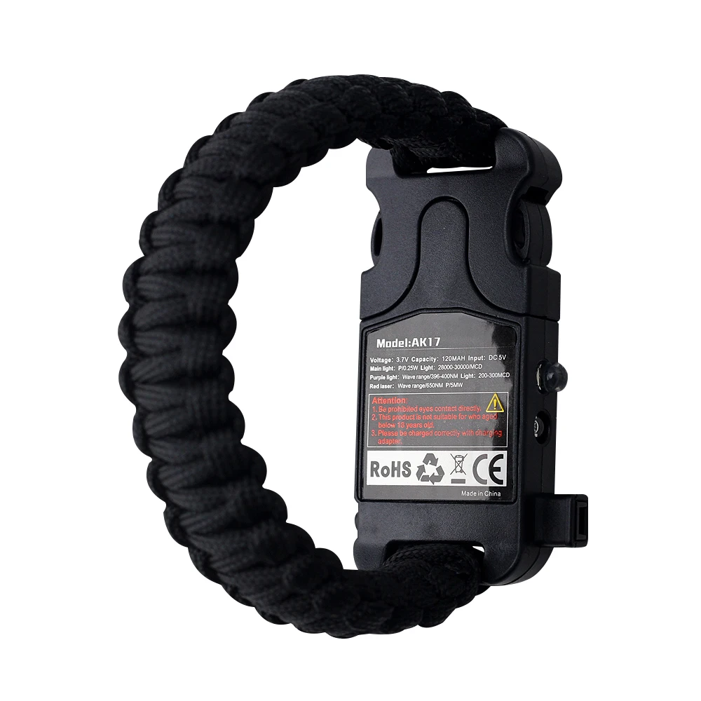 بقاء سوار للرجال البوصلة مشبك العسكرية Paracord في الهواء الطلق أساور 8 في 1 SOS متعددة الوظائف الرياضة البقاء معصمه