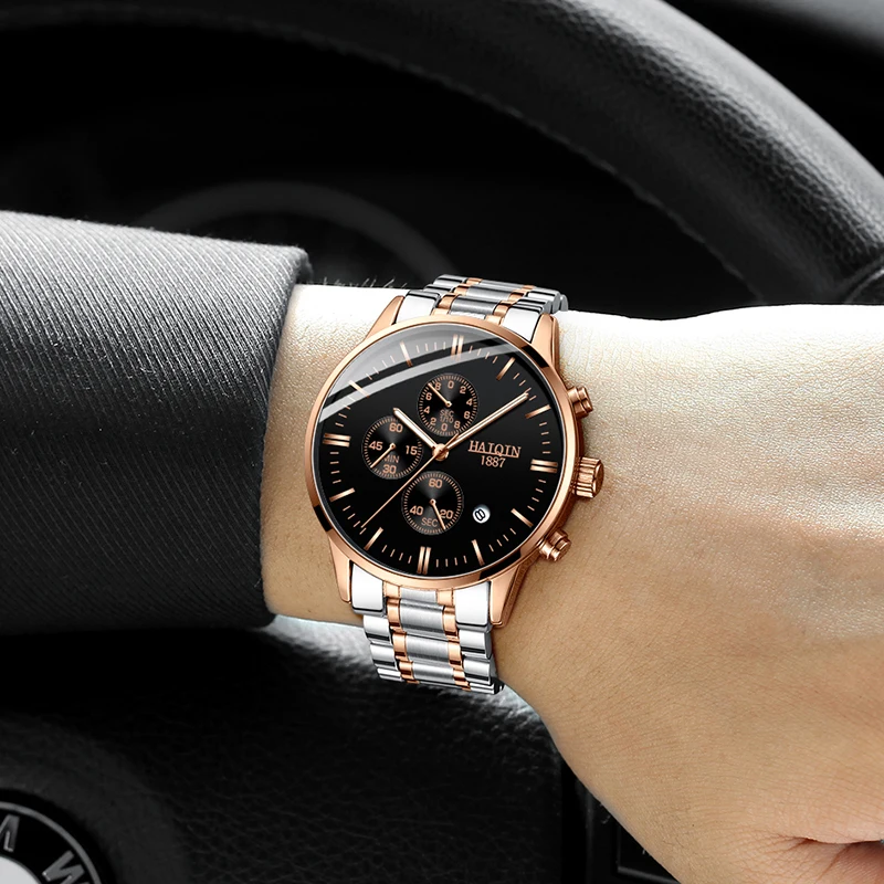  HAIQIN Men's watches Fashion Mens watches top brand luxury/Sport/military/Gold/quartz/wrist watch m