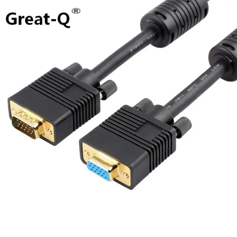 High Premium VGA to VGA Extension Cable Gold Plated VGA Cable 1.5 Male