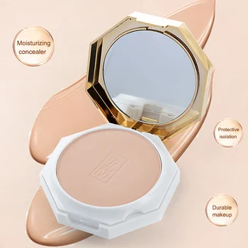 

NEW Double Layers Pressed Powder Face Concealer Oil-Control Beauty Tools Skin Finish