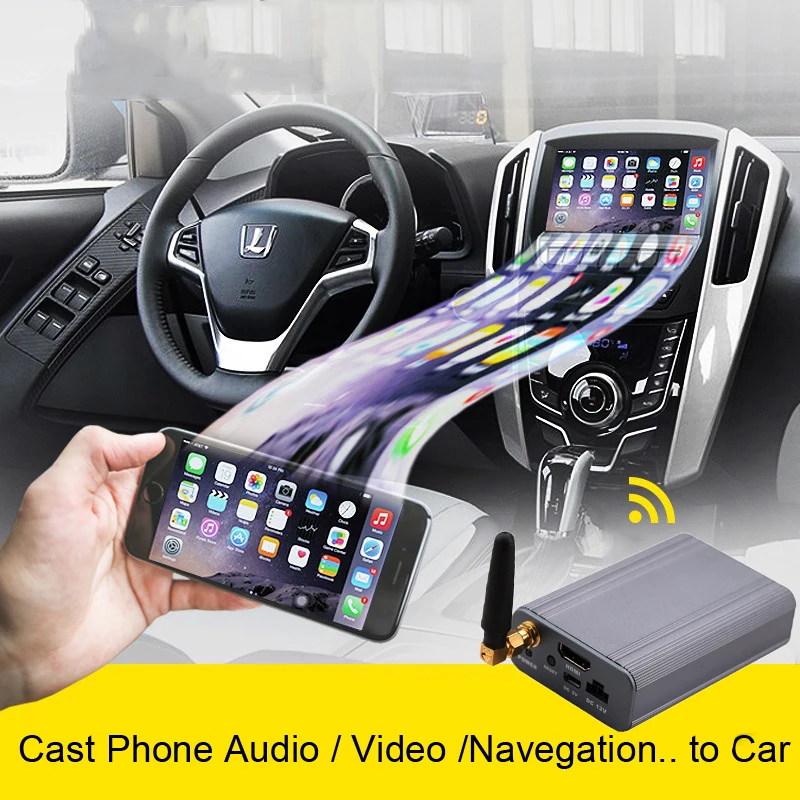 Автомобильный беспроводной Wi-Fi зеркальный ящик, зеркальный экран, видео адаптер, iOS, Android, телефон на телевизор, Airplay для iPhone X XS MAX XR 5 6 7 8 Plus