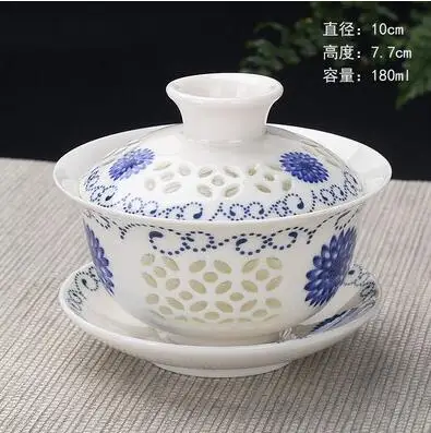 Ручная роспись богатая рыба керамический фарфор Gaiwan китайский чайный набор кунг-фу ручной работы чайная посуда Tureen Sancai чайная чашка пуэр чайник - Цвет: 180ml