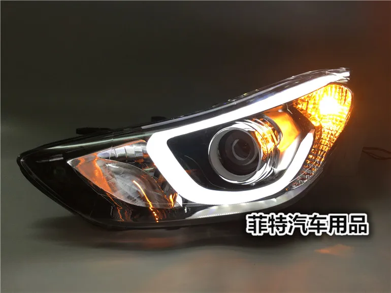 Фетт огни elantra фар в сборе настройки светодиодные фары дневного света Elantra 2012' Up