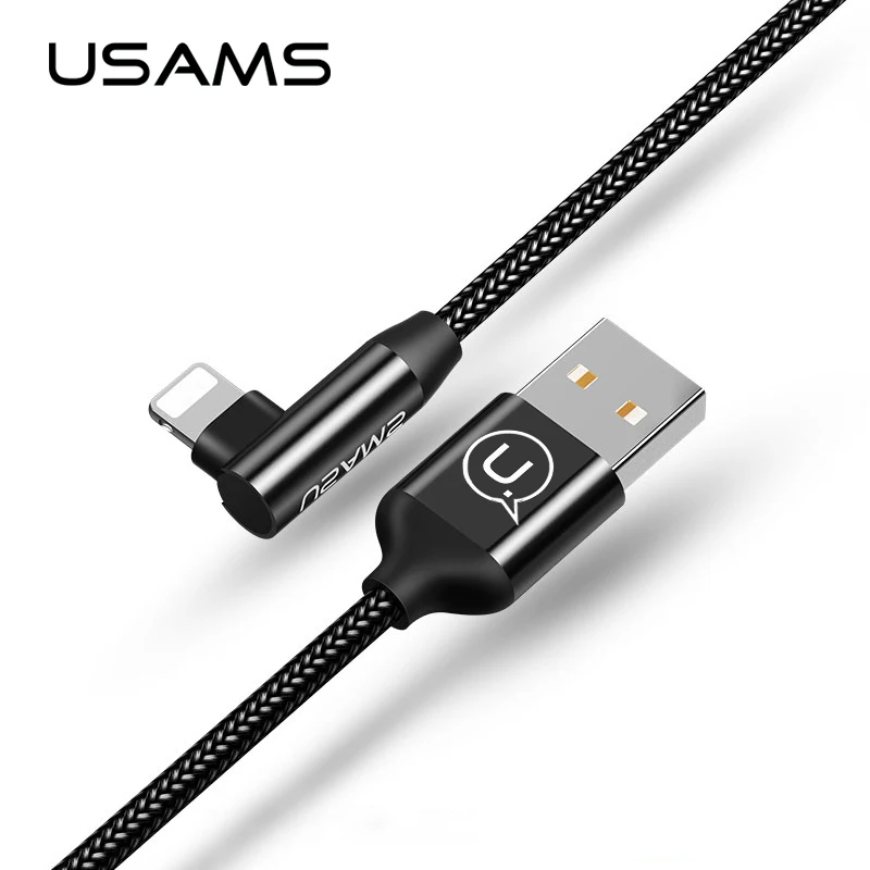 USAMS bending cable for iPhone X USB 90 degree 2A Fast Charging usb