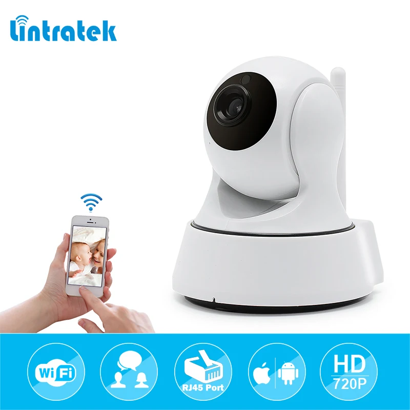 

lintratek 720P HD Wireless Wifi IP Camera Home Security Surveillance Camera Onvif P2P IR-Cut P/T Night Vision CCTV Indoor Camera