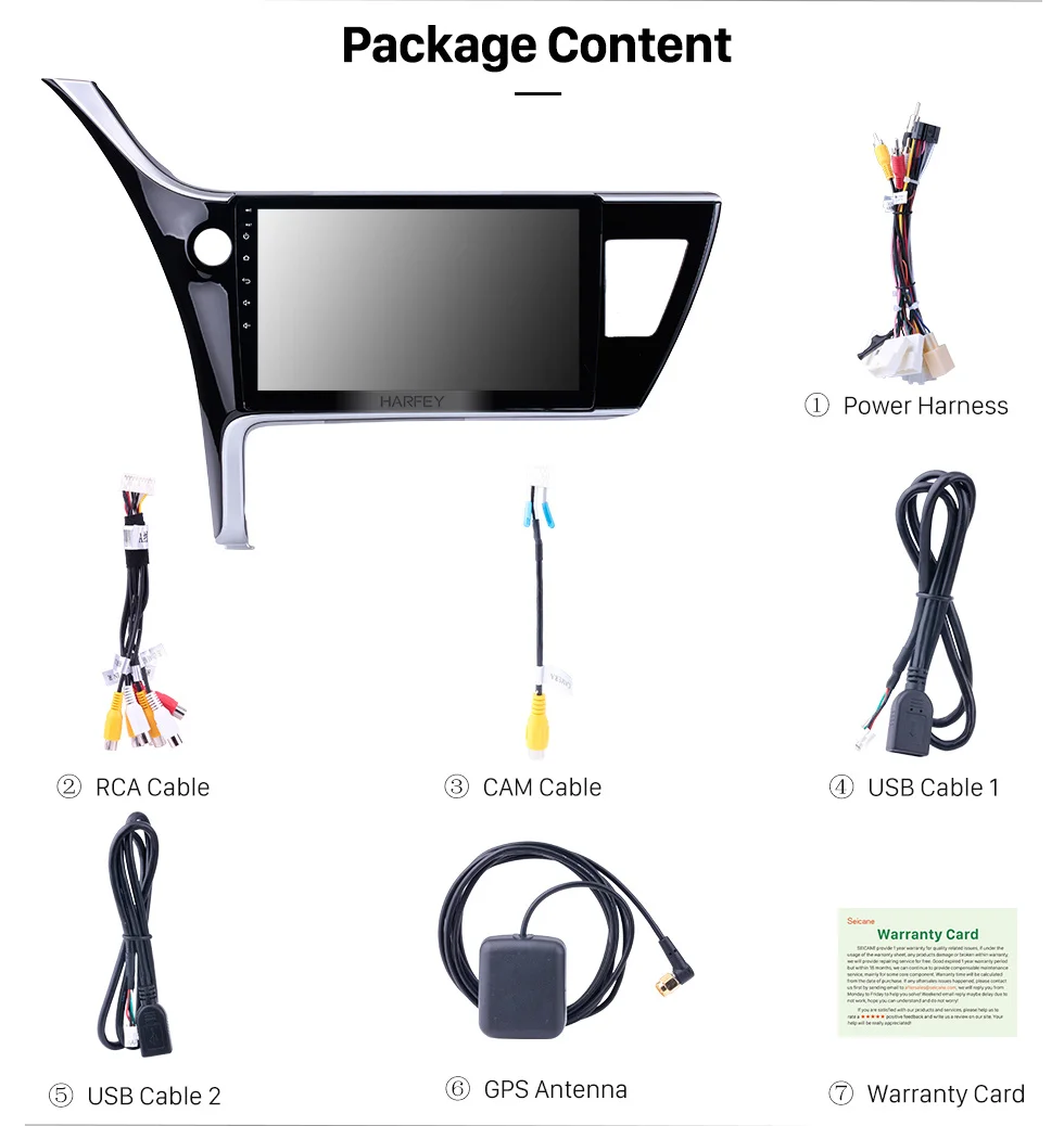 Clearance Harfey 10.1"Android 8.1 Car Stereo Screen Radio For Toyota Corolla(LHD) 2017 Car Multimedia player Wifi Bluetooth GPS Navigation 19