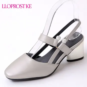 

Lloprost ke Plus Size 32-45 Fashion Autumn Women Sandals Square Toe Single Casual Shoes Square Heels Slingbacks Footwear MY539