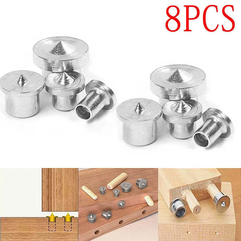 

8Pcs Dowel Joint Alignment Tool Center Point Pin Set Woodworking Craft Clamp Steel Tools 6/8/10/12mm