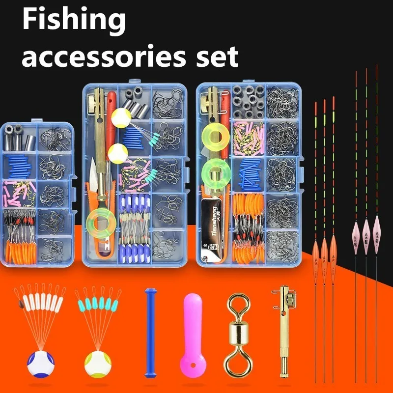 Fishing Tackle Kit Hooks Accessories Set Box Boxed Fish Line Complete