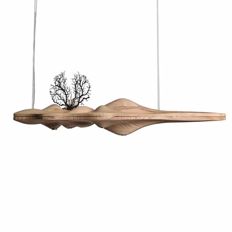 Современный подвесной светильник wongshi из цельного дерева, Китайский Японский скандинавский креативный ретро-светильник для столовой, кухни, островного дерева