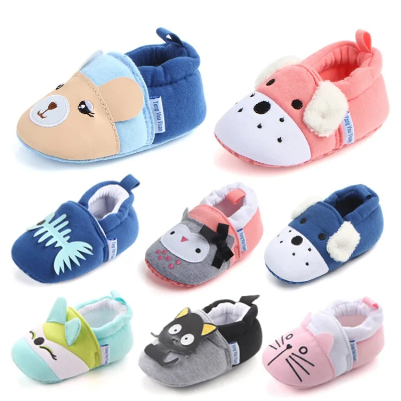 

New Toddler Newborn Baby Boys Girls Animal First Walkers Infant Cartoon Soft Sole Non-slip Cute Warm Animal Baby Shoes