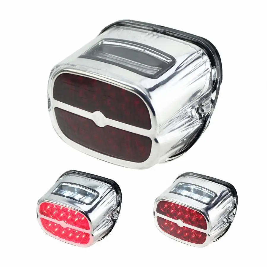 Motorcycle Chrome LED Brake Stop Tail Light Red Light License Plate font b Lamp b font