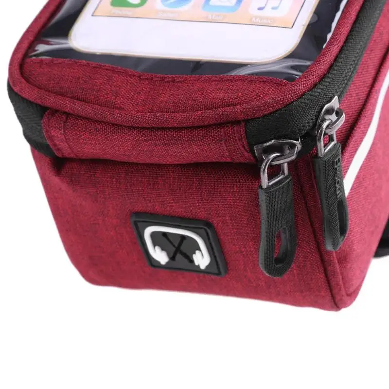 Discount Waterproof  Bike Front Tube Bag 6in Phone Touch Screen MTB Road Bag PU Bike Cycling Beam Saddle Bag Bike Accessories 14