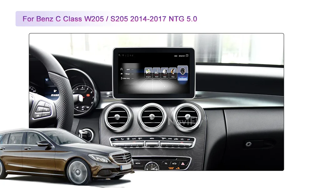 Navifly Android автомобильный мультимедийный плеер для Mercedes Benz C Class W205 S205- совместим с оригинальной информацией об автомобиле