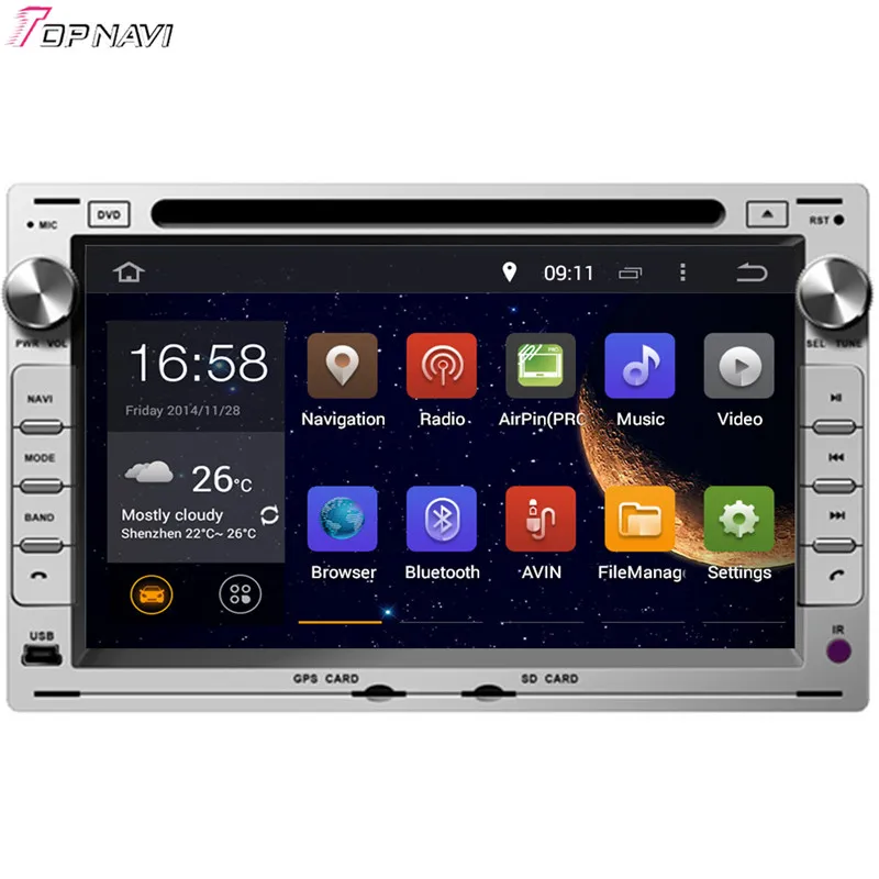 Topnavi 7 ''четырехъядерный Android 6 0 Автомобильный DVD-плеер для VW /MK5/JETTA/BORA/POLO/MK3/MK4/GOLF