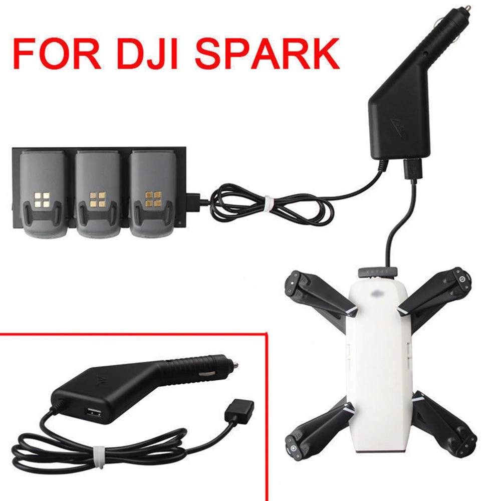 2 in1 Батарея зарядки для DJI SPARK Drone дистанционного Управление USB Порты и разъёмы автомобиля Зарядное устройство аксессуары