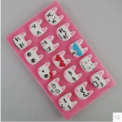 DIY Cartoon characters rabbit Series silicone mold chocolate mold fondant cake mold Jelly pudding Accord to