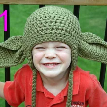 Детская шапка в стиле «Звездные войны», вязаная крючком шапка уши Йоды для мальчиков, реквизит для фотосессии «Звездные войны», шапка уши Йоды, детские шапки NB-6yrs, 30 шт