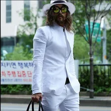 Весна корейский мужской Модный хлопковый льняной Тонкий Малый Костюм Повседневный костюм тонкие блейзеры Топ певица ночной клуб костюмы