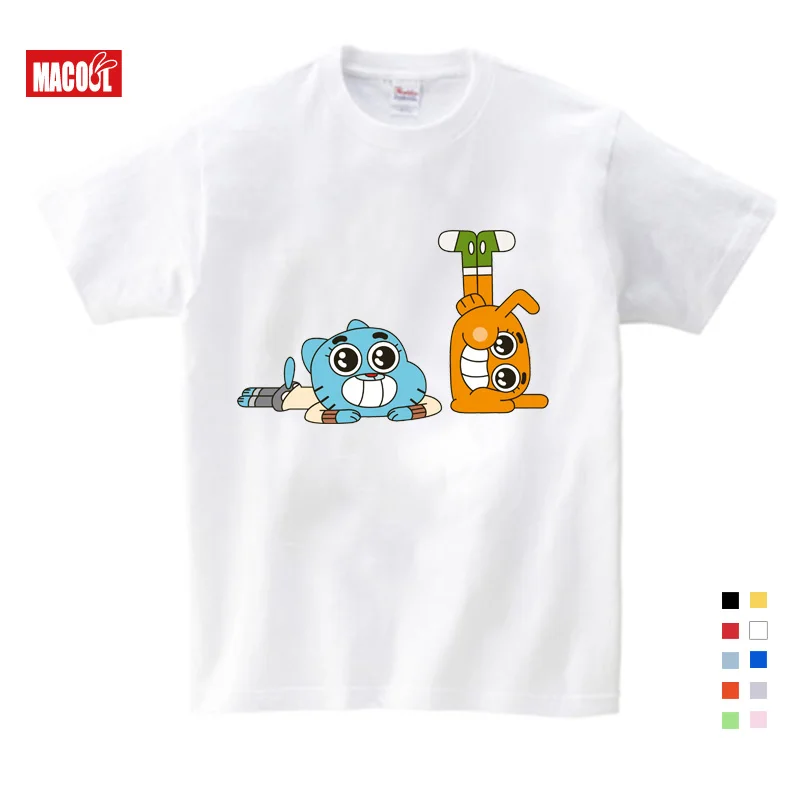 

boys summer clothes The Amazing World of Gumball Darwin Good Bad Ugly T-Shirt Novelty Cool Tops Boy Short Sleeve T Shirt 3T-9T