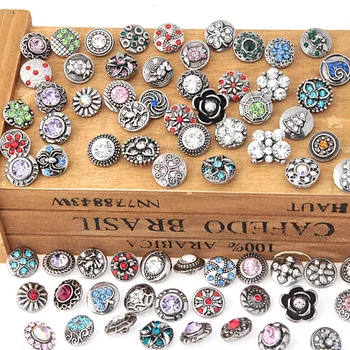 

newest wholesale 50pcs/lot mix styles colors 12mm small button snap jewelry interchangeable ginger snap button charm