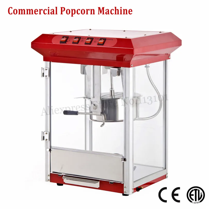 Commercial Popcorn Machine Electric Corn Popper Red Color CE Approval 220V 5kg/hour 1175W Commercial Popcorn Machine Electric Corn Popper Red Color CE Approval 220V 5kg/hour 1175W
