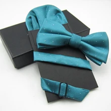 Серебристые блестящие галстуки в горошек для отдыха набор носовой платок для мужчин свадебные смокинги вечерние повседневные галстуки-бабочки карманные полотенца наборы