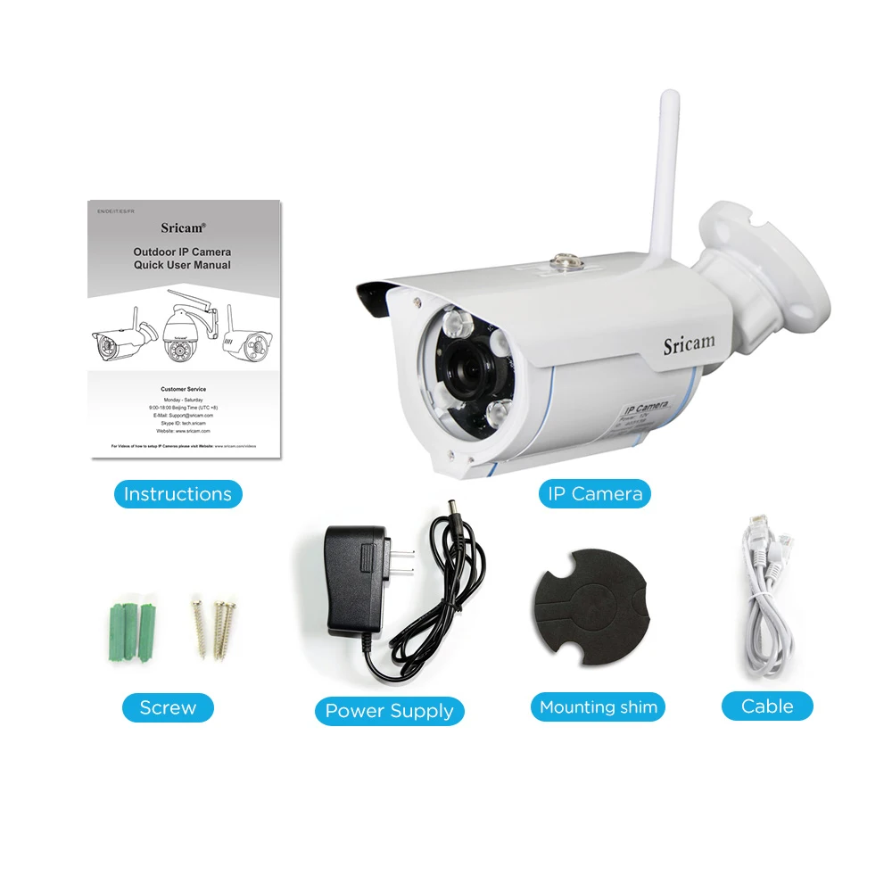 Sricam-SP007-HD-720-IP-Camera-wireless-WIFI-2-4-P2P-Onvif-SD-Card-Outdoor-Waterproof