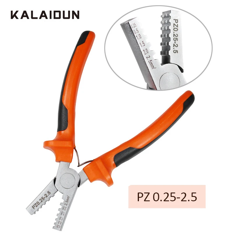 

KALAIDUN Crimping Tool Pliers Mini Multitool Cable Crimper Plier Electrical Wire Crimp Snap Ring Terminals 0.25-2.5mm Hand Tools