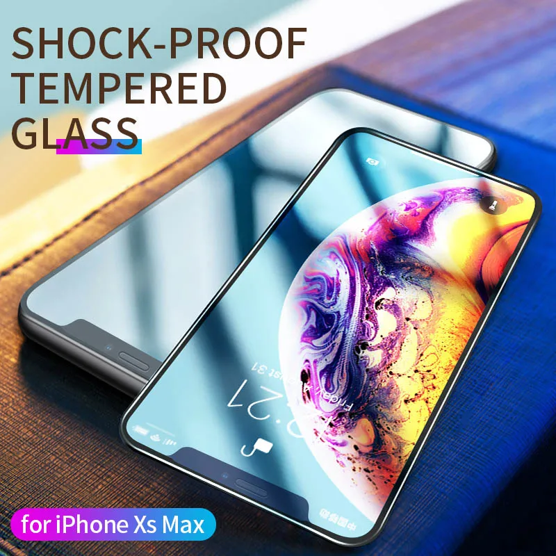 HOCO для Apple iPhone 11 pro Max X XS Max XR HD закаленное защитная стеклянная пленка для экрана полная защитная крышка+ инструмент для установки - Цвет: for iphone Xs Max