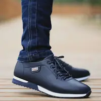Men's PU Leather Business Casual Shoes for Man Outdoor Breathable Sneakers Male Fashion Loafers Walking Footwear Tenis Feminino 1