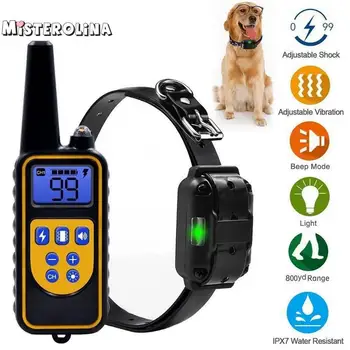 

800m Electric Dog Training Collar Pet Remote Control Waterproof Rechargeable with LCD Display for All Size Shock Vibration Sound