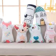 Медведь, олень, бутылка для молока, кошка, дом, лиса, животные, подушка, дети, утешитель, компаньон, плюшевая подушка, диван, стул, кроватка, декоративная подушка