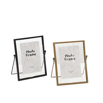 

6 Inch Metal Glass Frame creative Modern Plant Specimen Folder Glass Photo Frame Home Room Decoration Wedding Photo Frame