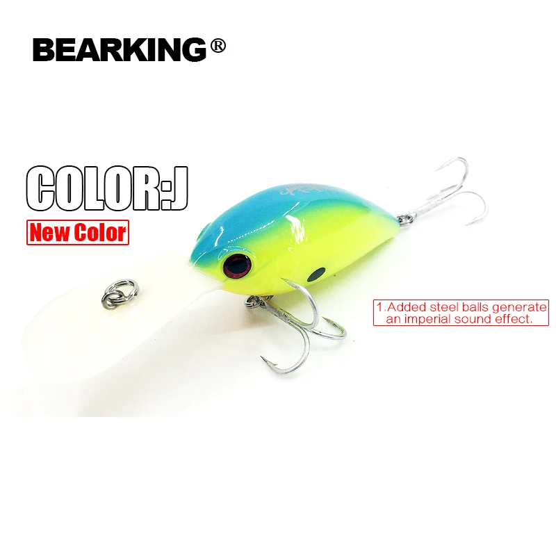 Only for promotion, no benifit fishing lure  Bear king crank 65mm&16g   dive 2.5-3.2m,5pcs different colors each set