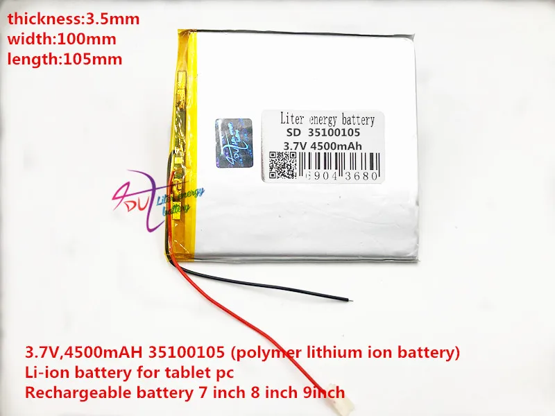 

35100105 3.7V 4500MAH (polymer lithium ion battery) Li-ion battery for tablet pc Rechargeable battery 7 inch 8 inch 9inch