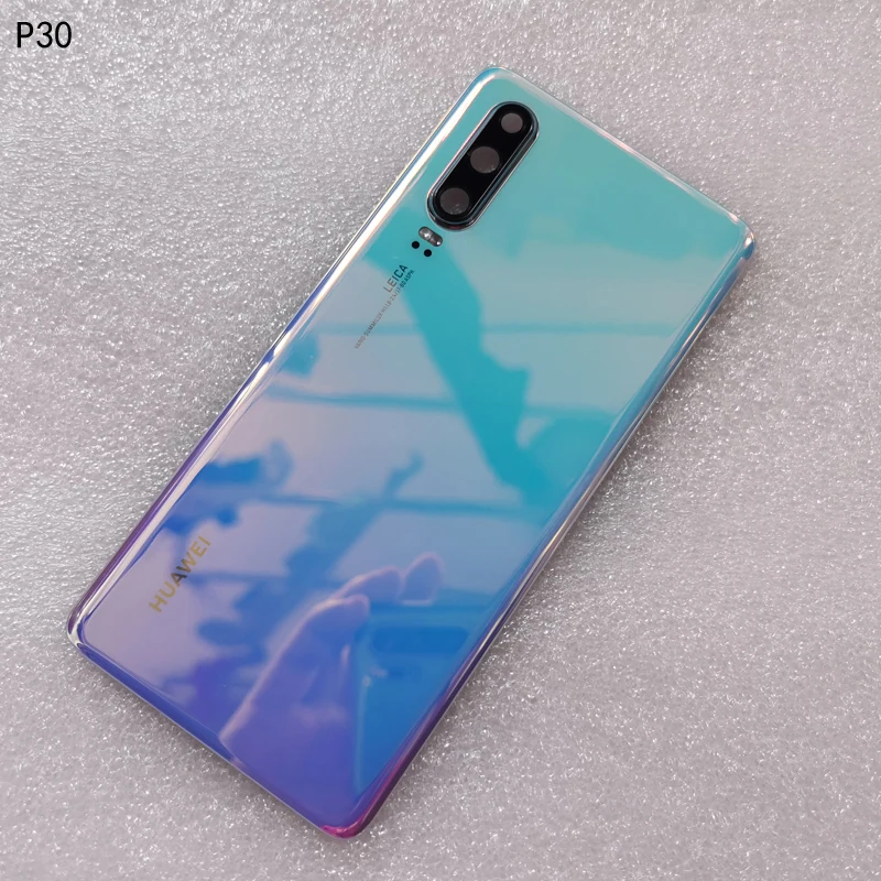 Новая Оригинальная задняя крышка из закаленного стекла для huawei P30, запасные части, задняя крышка для батареи, корпус+ рамка для камеры