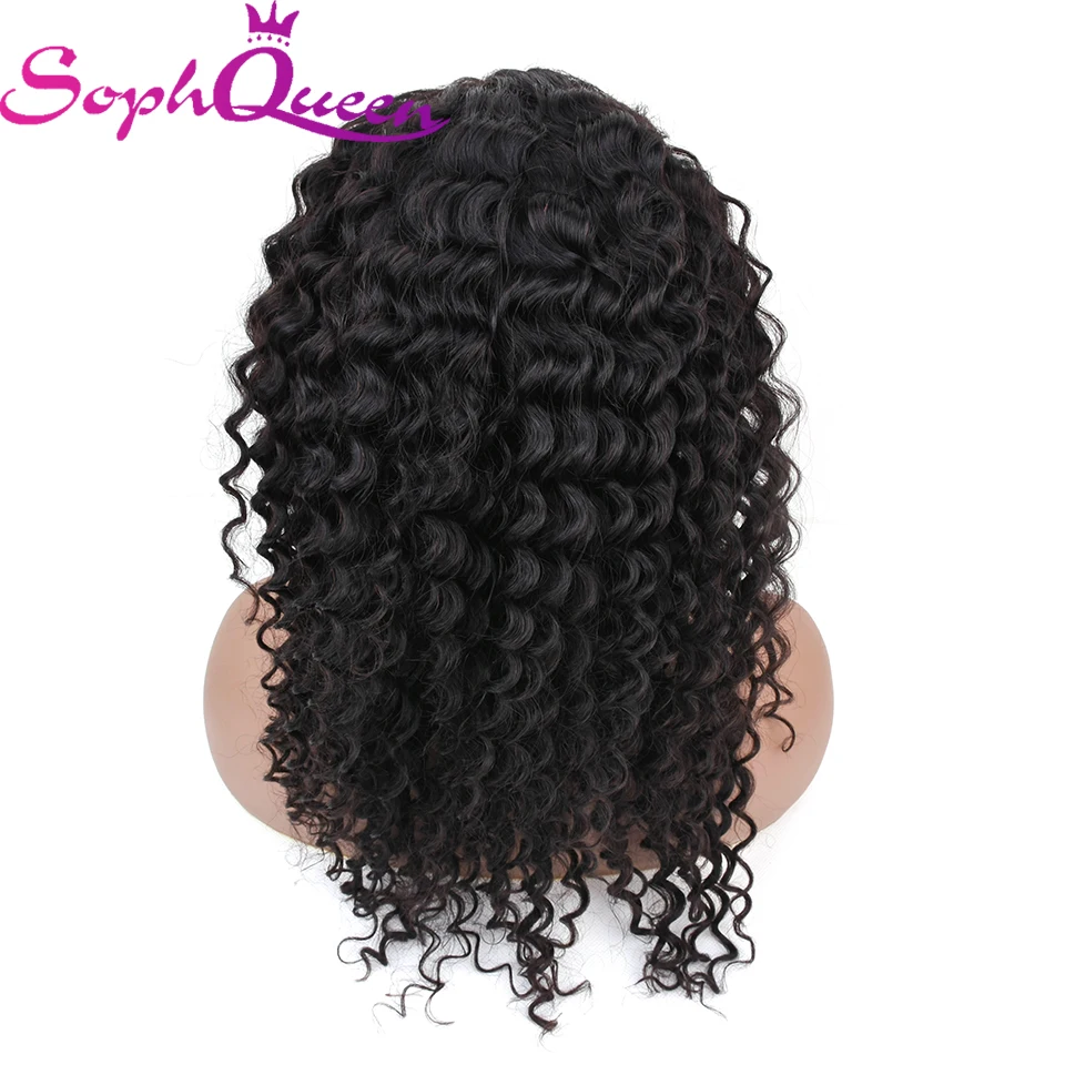 Соф queen hair 13*4 Синтетические волосы на кружеве человеческих волос парики для черный Для женщин перуанский глубокая волнистые волосы парики