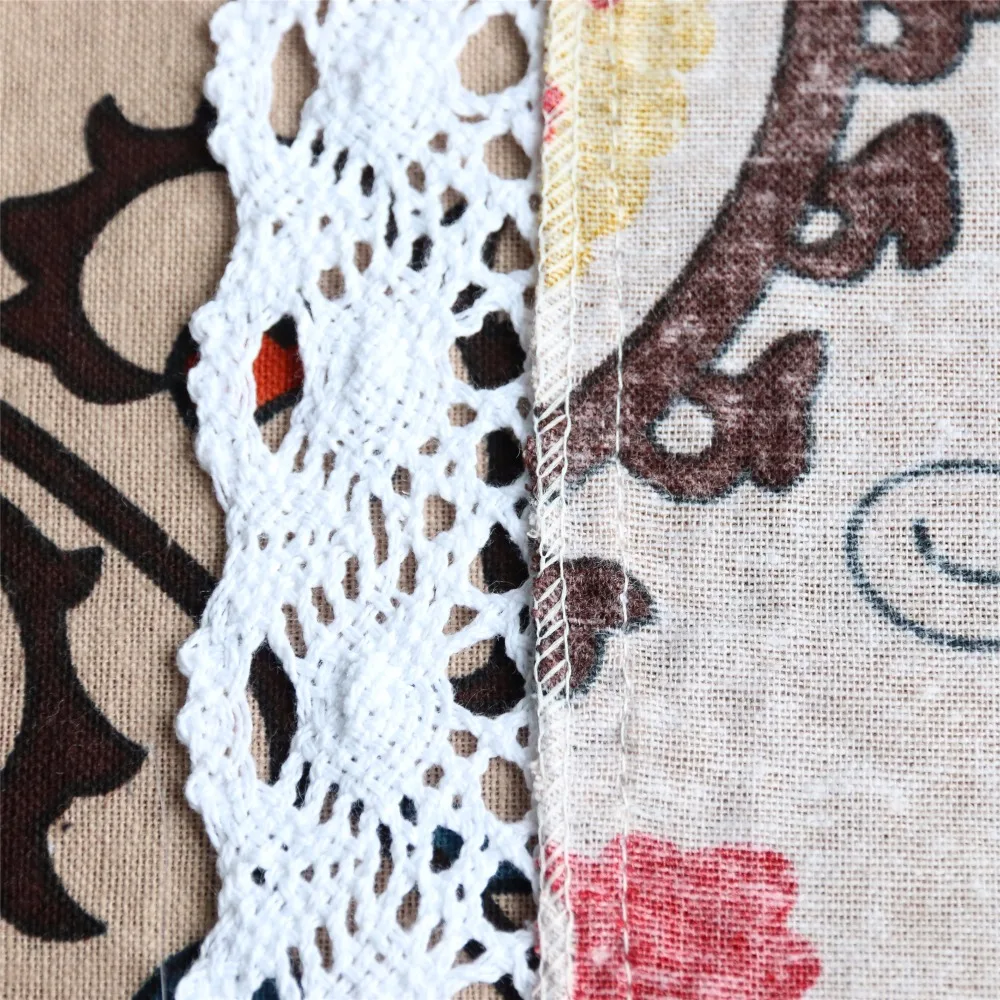  BeddingOutlet Bohemia Tablecloth Boho Sun Floral Table Cloth Lace Edge Linen And Cotton Table Cover