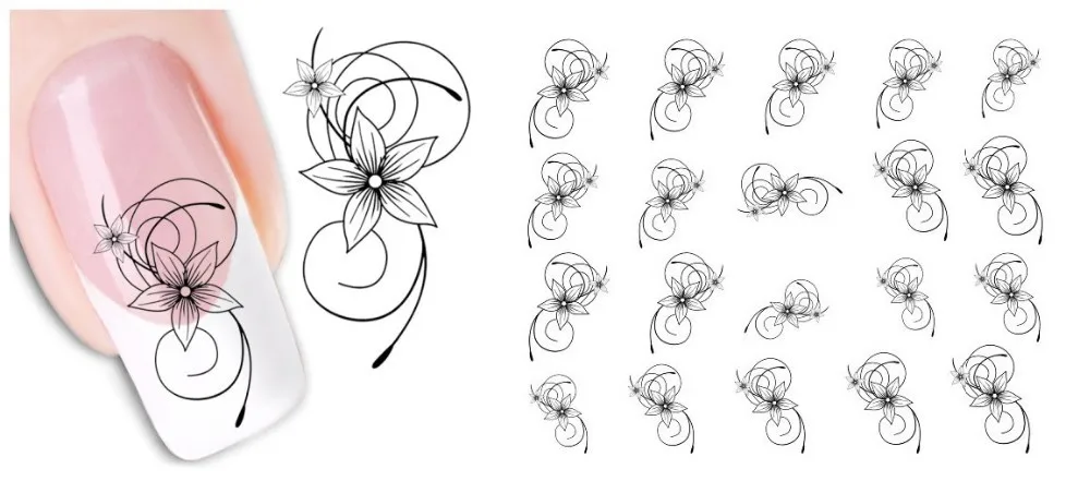1 Набор, красивый цветочный дизайн, переводные наклейки для ногтей, водяные знаки, фольга, наклейки для обертывания, сделай сам, украшения для ногтей, инструменты, SAXF1422-1469