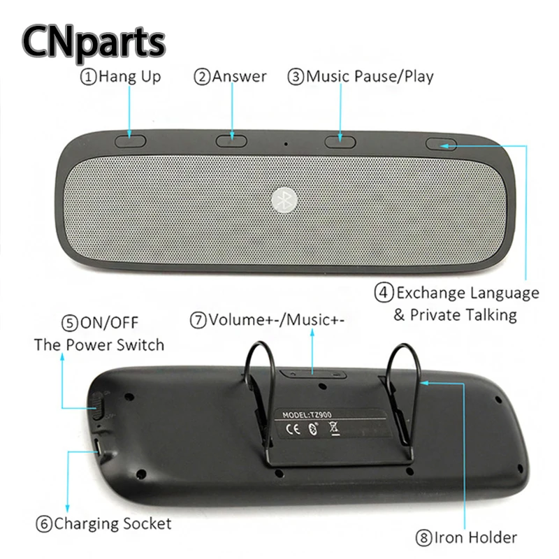 

CNparts Universal Car Wireless Bluetooth Kit Handsfree Speaker Phone For Honda Civic Accord CRV Lada Vesta Chevrolet Accessories